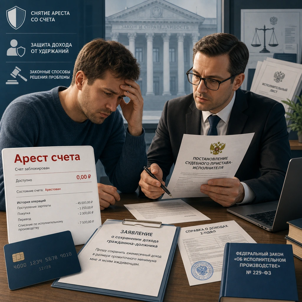 Снятие ареста со счета и защита от списаний приставов