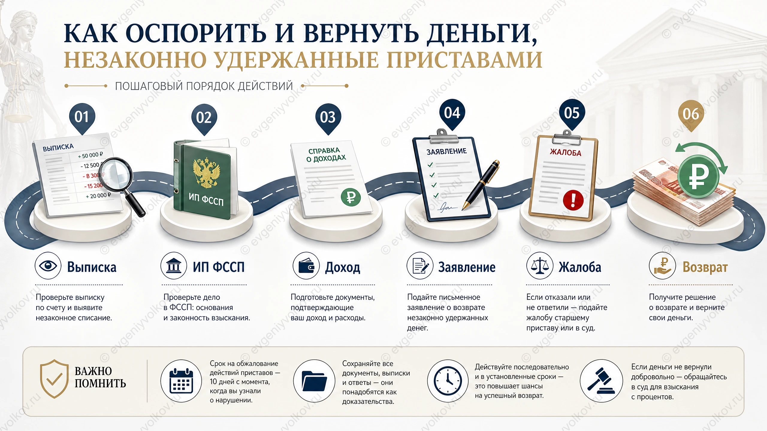 Процессная карта возврата незаконно списанных средств приставами через выписку, заявление и жалобу